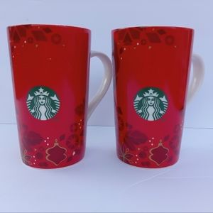 Starbucks 2013 holiday mugs set of 2. 16 oz.